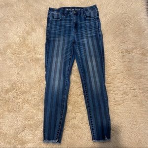 AE super hi rise crop jegging with raw edge